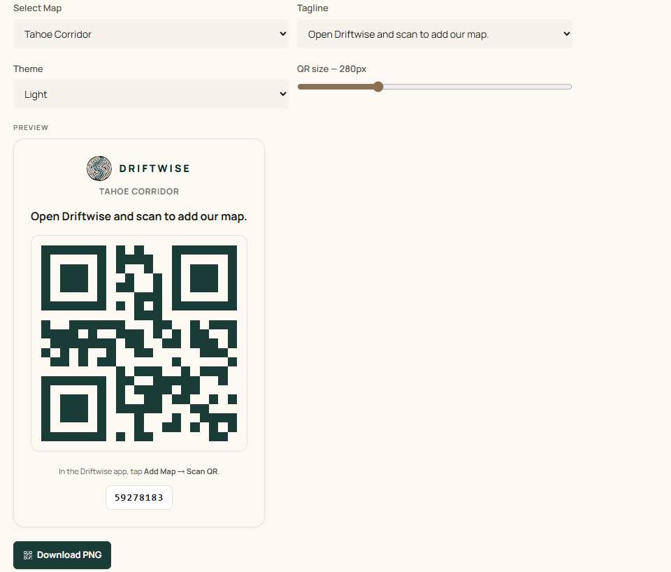 Driftwise screenshot: Publish to the Public — Waterway Management