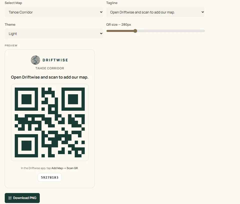 Driftwise screenshot: Publish to the Public — Waterway Management