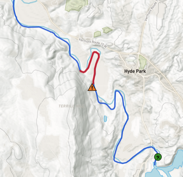 Public-facing map showing corridor status with closures and hazard markers